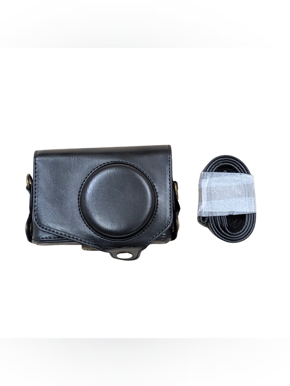 MegaGear Black Leather Camera Case Ever Ready Bag Strap